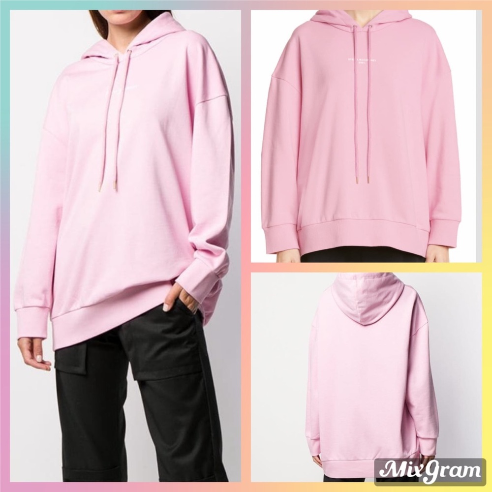 Stella McCartney Oversized Small Logo Pink…